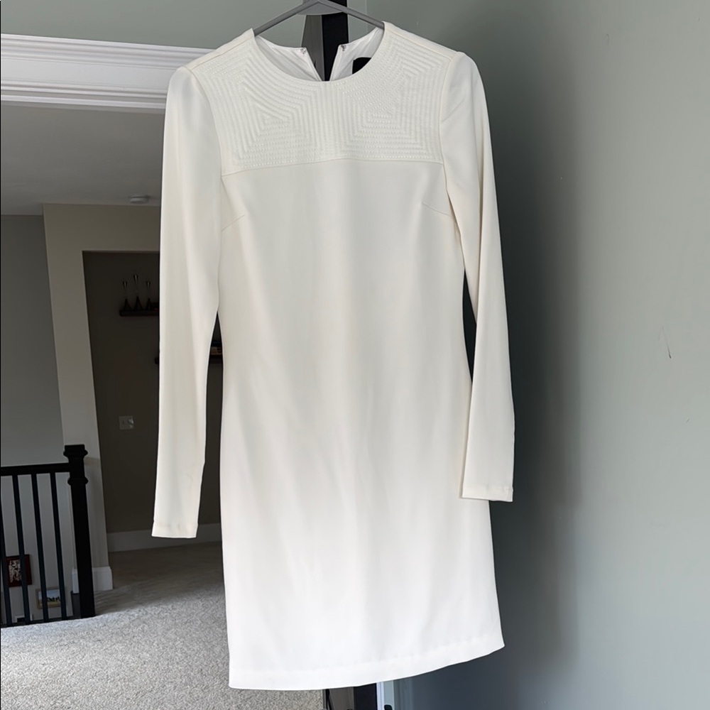 Elegant White Long-Sleeve Cynthia Rowley Dress